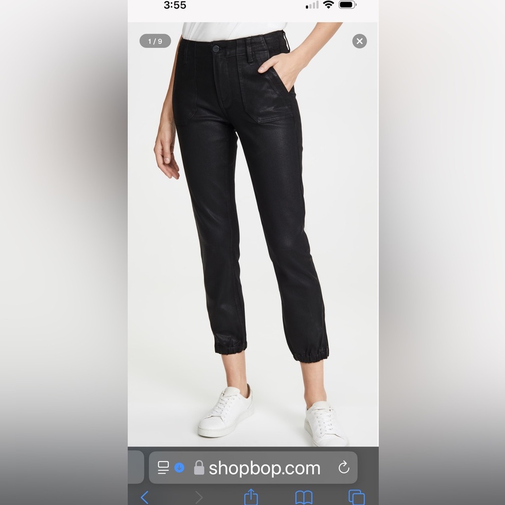 Paige Mayslie Jogger Black Fog Luxe Coated